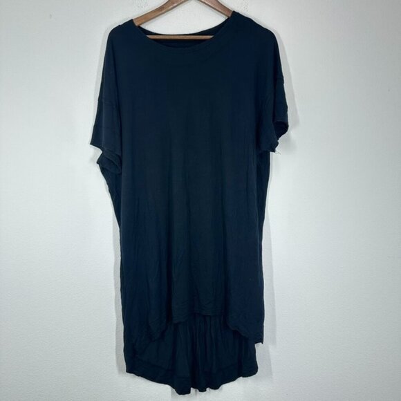Intimately Free People Navy Blue Sleep Shirt Midi Length Scoop Neck Oversized - Picture 1 of 5